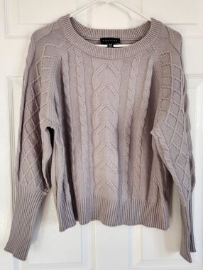 Light Gray Cable Knit Sweater